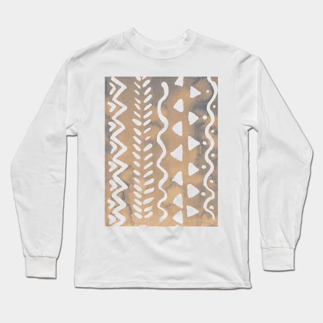 Loose boho chic pattern - neutral Long Sleeve T-Shirt by wackapacka